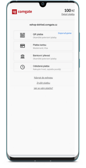 Platební brána - výběr platebních metod