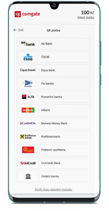 Platební brána Comgate qr platba