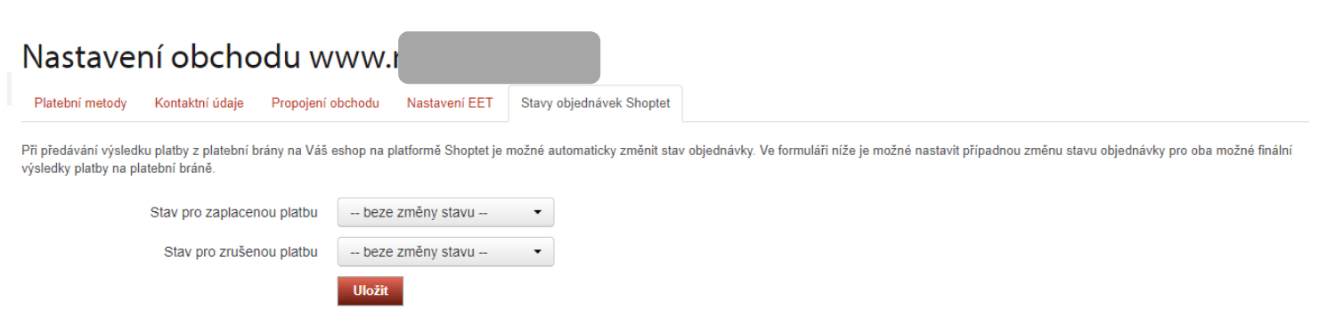 Ukázka nastavení obchodu